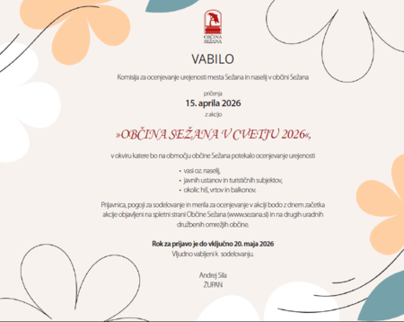 Vabilo Občina Sežana v cvetju 2026