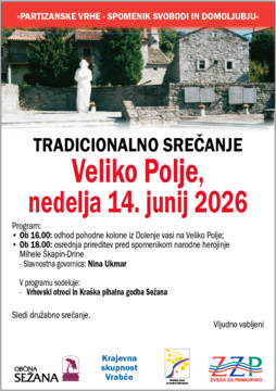 Veliko Polje 2026; Vir: Krajevna skupnost Vrabče