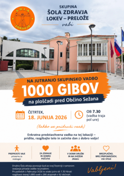 Letak Vadba 1000 gibov - četrtek 18. 6. 2026, Vir: Občina Sežana