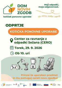 Letak_Odprtje kotička ponovne uporabe; Vir: Komunala Sežana d.d.