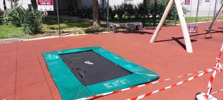 Uničen trampolin, Vir: Arhiv Občine Sežana
