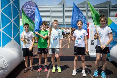 Sprejem olimpijske bakle v Sežani; Vir: Gibam KRASno