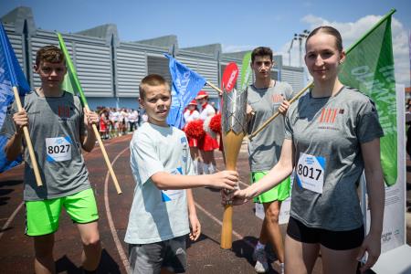 Sprejem olimpijske bakle v Sežani; Vir: Gibam KRASno