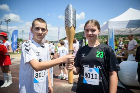 Sprejem olimpijske bakle v Sežani; Vir: Gibam KRASno