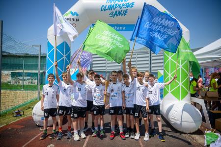 Sprejem olimpijske bakle v Sežani; Vir: Gibam KRASno