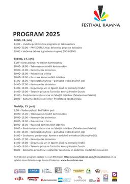 Festival kamna - program